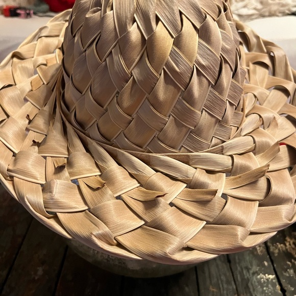 VTG Coconut Palm Frond Leaf Hat Plaited Sun Hat - Picture 1 of 12